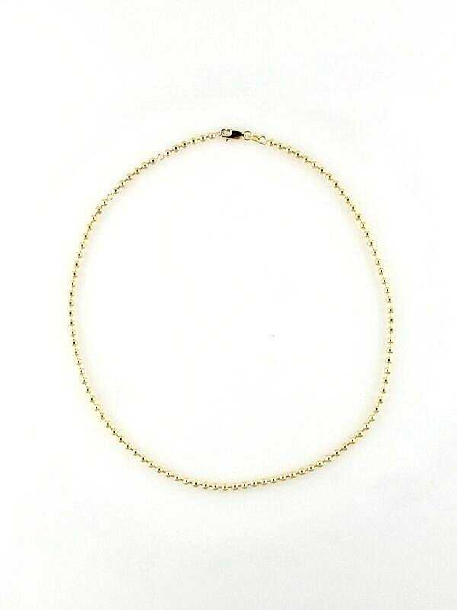 Stones & Gold Necklaces | 3Mm Solid 14 Karat Gold Ball Chain Necklace