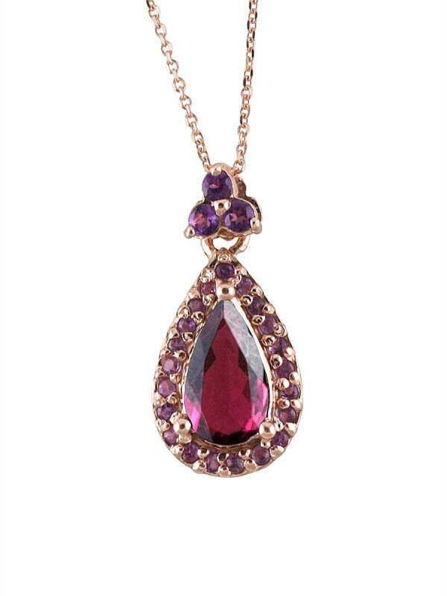 Stones & Gold Necklaces | Scarlett Tourmaline And Amethyst Pendant