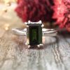 Stones & Gold Rings | 5X7Mm Green Tourmaline Solitaire Engagement Solid Gold (14Kw) Colored Stone Wedding Ring