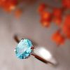 Stones & Gold Rings | Natural Carribean Blue Zircon Solid 14 Karat Engagement Ring