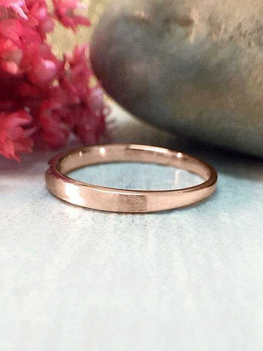 Stones & Gold Rings | Wedding Band | Diamond Wedding Band | Gold Ring | Matte Gold | Engagment | 1.8Mm Band | Solid Gold | Fine Jewelry | Free Shipping