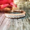 Stones & Gold Rings | 3Mm Diamond Wedding Band Solid Gold (14Kw) Stackable Women'S Engagement Ring