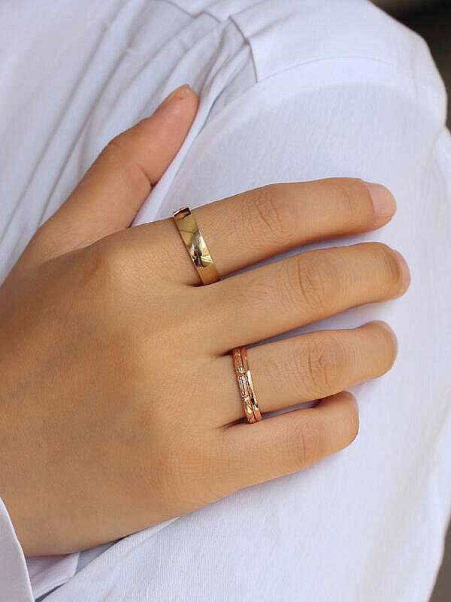 Stones & Gold Rings | 5Mm Simple Solid 14 Karat Gold Band