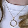 Stones & Gold Necklaces | Circle Of Life Diamond Necklace | 20X20Mm Pendant | 14K Gold | 16In Chain | April Birthstone | Fine Jewelry | Free Shipping