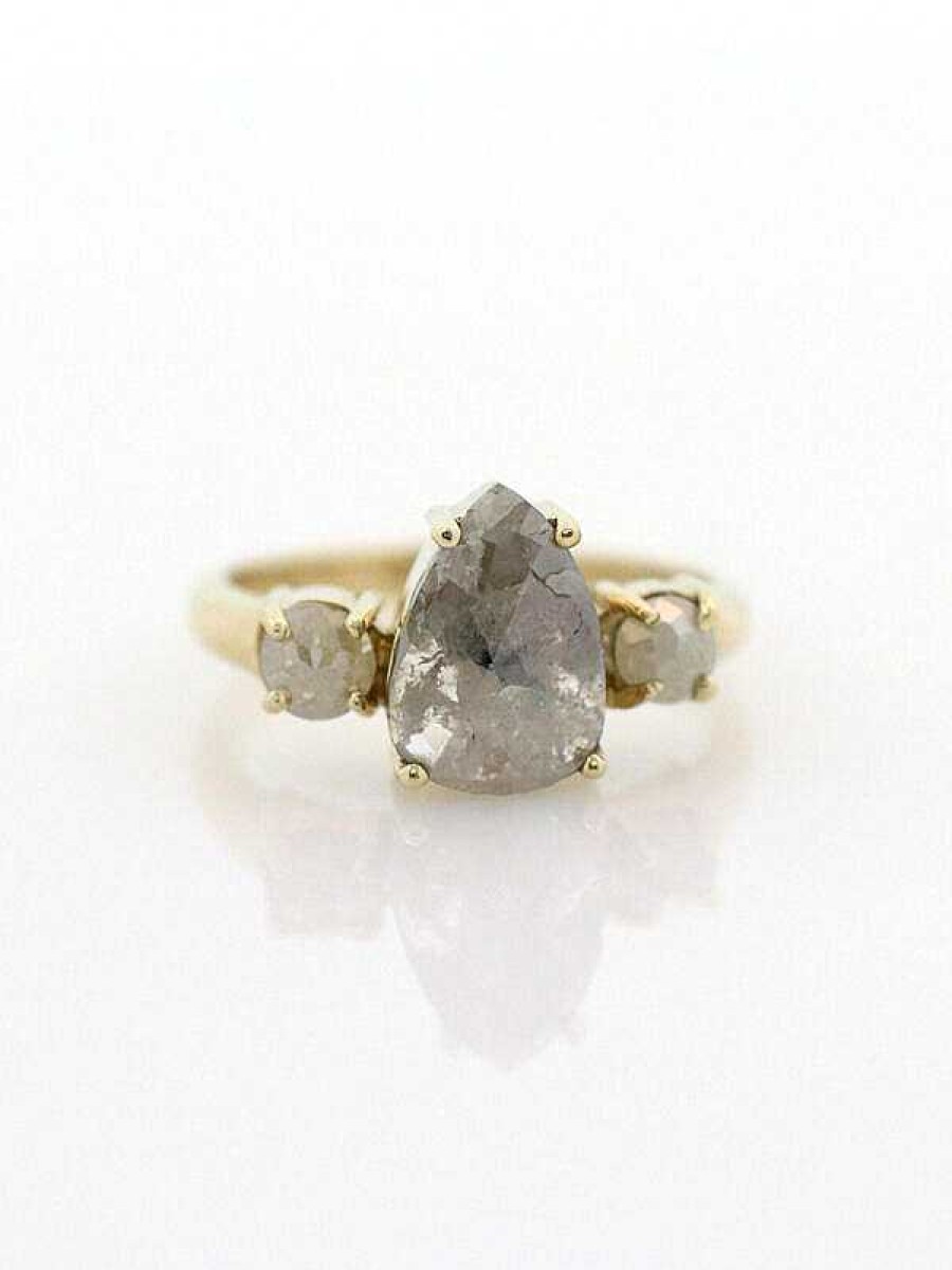 Stones & Gold Rings | 1.23Ct Rough Diamond Two Stone Engagement Ring