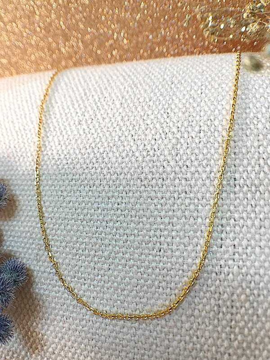 Stones & Gold Necklaces | Link Chain Necklace | Solid Gold Chain | Rose Gold Chain | Gold Chain | 18 Inches | Spring Lock | Fine Jewelry | Free Shipping