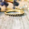 Stones & Gold Rings | 2Mm Black Diamond Eternity Wedding Band Solid Gold (14Kr) Edgy Stackable Engagement Ring