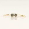 Stones & Gold Earrings | Grey Rough Diamond Solid 14 Karat Gold Open Huggie Earrings