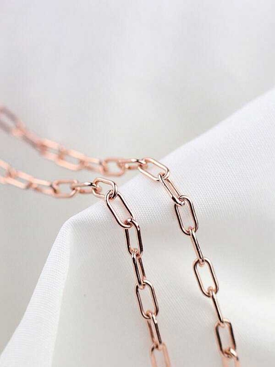 Stones & Gold Necklaces | 3X6.5Mm Square Link Chain 14K Gold