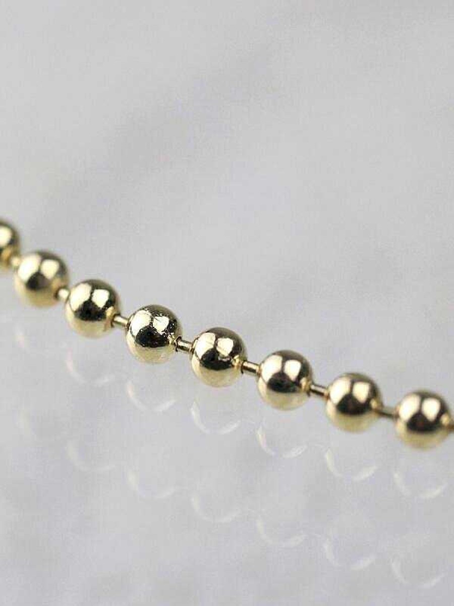 Stones & Gold Necklaces | 3Mm Solid 14 Karat Gold Ball Chain Necklace