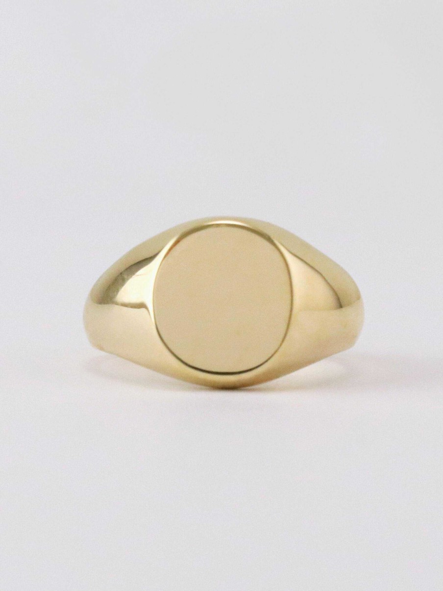 Stones & Gold Rings | 11X9Mm Pinky Signet Ring (Uni) 14 Karat Yellow Gold (14Kt) Solid Yellow Gold