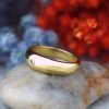 Stones & Gold Rings | Bezel Diamond Dome Pinky Signet Ring 14 Karat Gold Ring