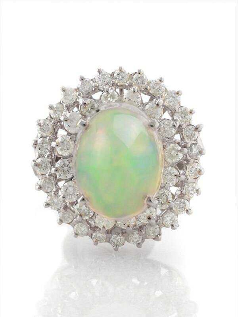 Stones & Gold Rings | One-Of-A-Kind | Opal Ring | 5.45Ct Opal | 1.67Ct Diamonds | Solid Gold Ring | Estate Jewelry | Fine Jewelry | Free Shipping