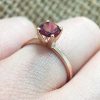 Stones & Gold Rings | Raspberry Tourmaline Solitaire Engagement Solid Gold (14Kr) Colored Stone Wedding Ring