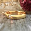 Stones & Gold Wedding Bands | 3.8Mm Polished Diamond Solitaire Wedding Band Solid Gold (14Ky) Uni Engagement Ring