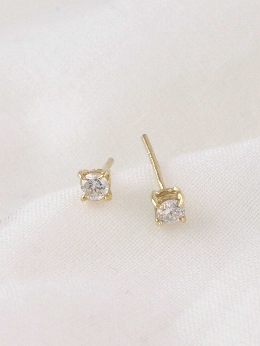 Stones & Gold Earrings | 0.20Ct Diamond Stud Earrings