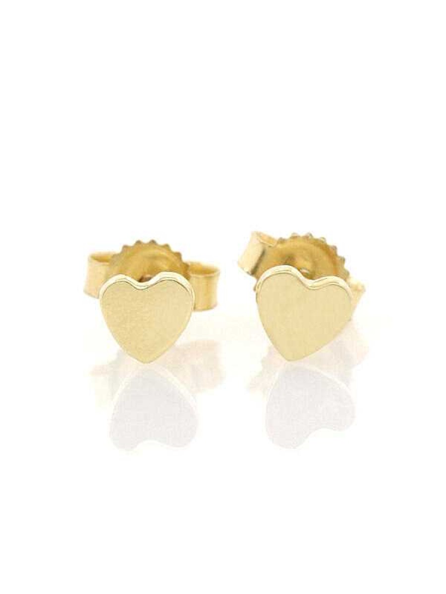 Stones & Gold Earrings | Baby Heart Solid 14 Karat Gold Earrings