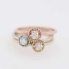 Stones & Gold Rings | Set. 0.10Ct Filigree Halo Solitaire Solid 14 Karat Gold Ring