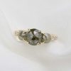 Stones & Gold Rings | 2.7Ct Grey Diamond Three Stone Solid 14 Karat Gold Engagement Ring