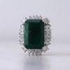 Stones & Gold Rings | 10.30Ct Emerald And Diamond Cocktail Ring