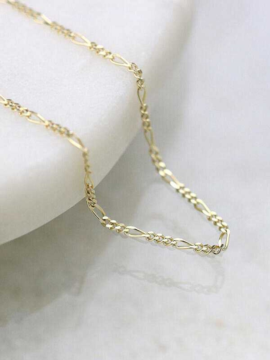 Stones & Gold Necklaces | 1.5Mm Figaro Solid 14 Karat Gold Chain