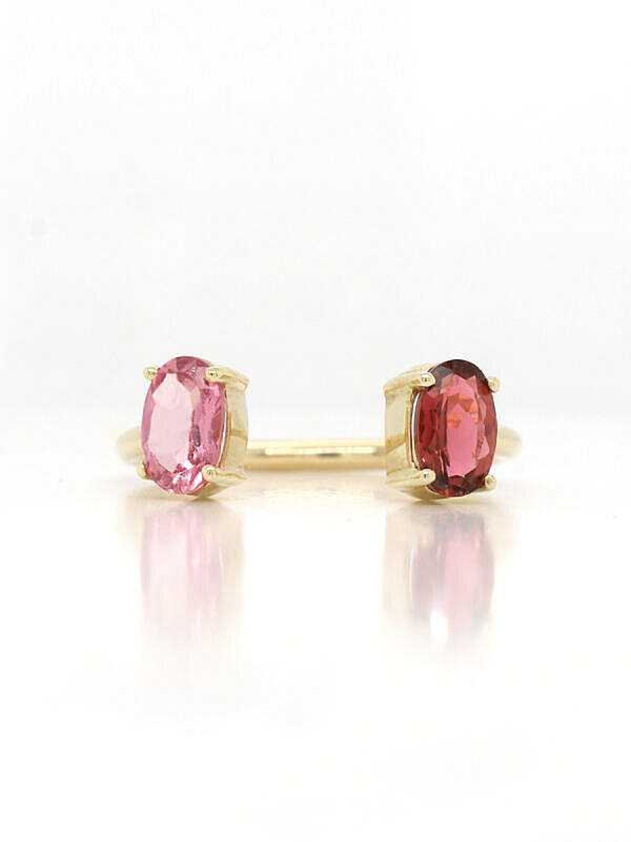 Stones & Gold Rings | Floating Blush Pink Tourmaline Solid 14 Karat Gold Ring