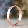 Stones & Gold Rings | 3Mm Hammered Stackable Solid 14 Karat Gold Wedding Band