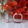 Stones & Gold Earrings | 11.5Mm Double Row Diamond 14K Huggie Hoop Earrings