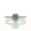 Stones & Gold Rings | Green Emerald Under Halo Solid 14K Gold Engagement Ring