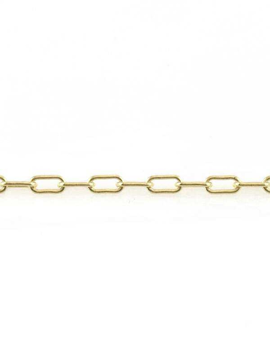 Stones & Gold Necklaces | Rectangle Link Solid 14 Karat Stand Alone Chain