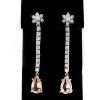 Stones & Gold Earrings | Teardrop Morganite And Diamond Solid 14 Karat Gold Chandelier Earrings