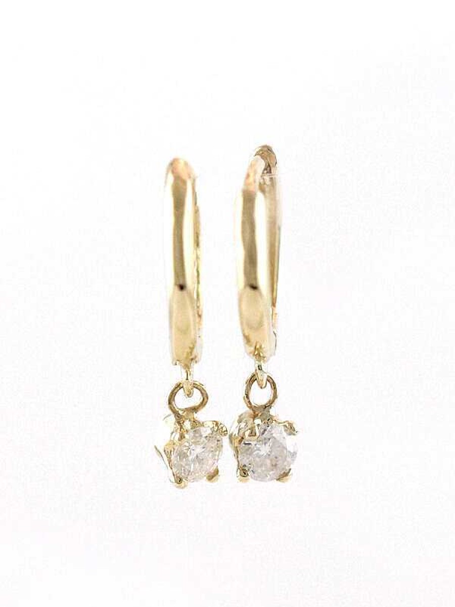 Stones & Gold Earrings | 0.30Ct Diamond Chandelier Solid 14 Karat Gold Huggies