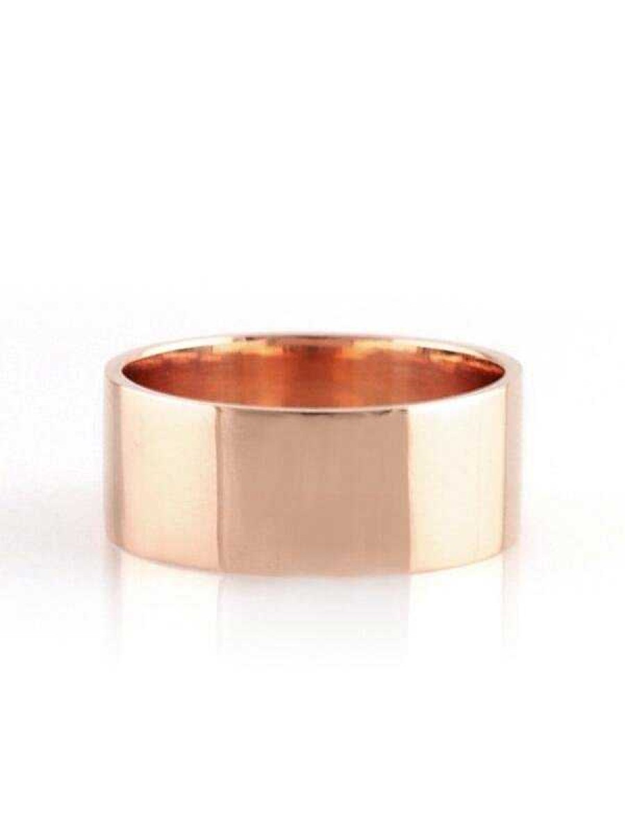 Stones & Gold Wedding Bands | 8Mm Men'S Solid 14 Karat Gold Wedding Band