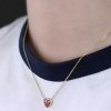 Stones & Gold Necklaces | Petite Ruby Heart Necklace