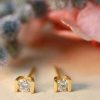 Stones & Gold Earrings | Diamond Gold Stud Earrings