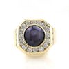 Stones & Gold Rings | 7.2Ct Star Sapphire Channel Set Solid 14K Gold Men'S Ring