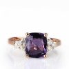 Stones & Gold Rings | One-Of-A-Kind Violet Spinel And Diamond Solid 14 Karat Gold Engagement Ring