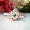 Stones & Gold Rings | Diamond Engagement Ring | 0.70Ct Diamond Cluster Halo | Solid Gold Ring | Affordable Diamond Ring | Fine Jewelry | Free Shipping