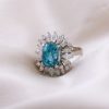 Stones & Gold Rings | One Of Kind 9.70Ct Blue Zircon Cocktail Ring