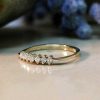 Stones & Gold Rings | Geometric Diamond Wedding Band | Diamond Ring | Solid 14K Gold Band | Wedding Band | April Birthstone | Fine Jewelry | Free Shipping