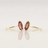 Stones & Gold Earrings | Pink Marquise Tourmaline Solid 14K Gold Open Huggie Earrings