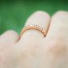 Stones & Gold Rings | 2Mm Diamond Wedding Band Solid Gold (14Kr) Stackable Women'S Engagement Ring