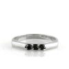 Stones & Gold Rings | Natural 3 Stone Geometric Black Diamond Modern Solid 14 Karat Gold Wedding Band