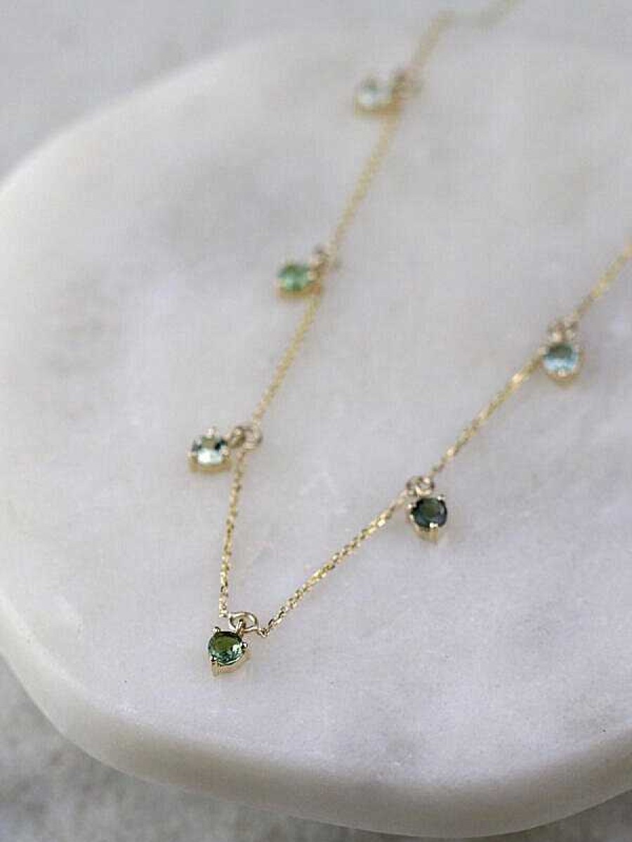 Stones & Gold Necklaces | Sea Bean Tourmaline Necklace