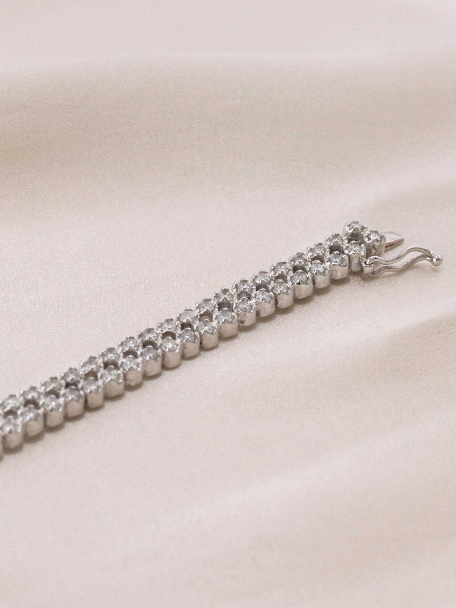 Stones & Gold Bracelets & Anklets | Double Row Diamond Tennis Bracelet