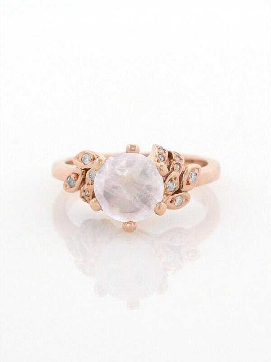 Stones & Gold Rings | Moonstone Floral Solid 14 Karat Gold Engagement Ring