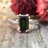 Stones & Gold Rings | 5X7Mm Green Tourmaline Solitaire Engagement Solid Gold (14Ky) Colored Stone Wedding Ring