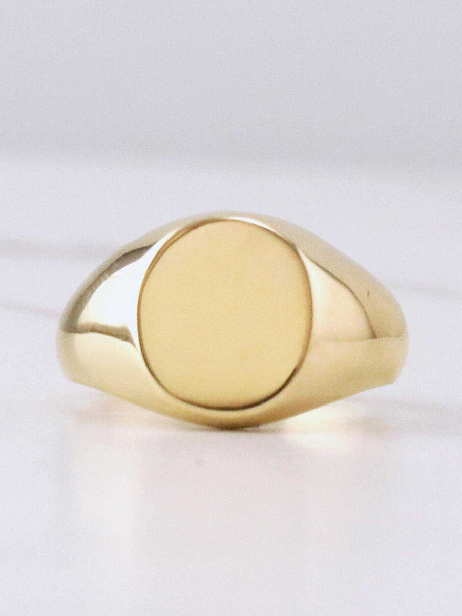 Stones & Gold Rings | 11X9Mm Pinky Signet Ring (Uni) 14 Karat Yellow Gold (14Kt) Solid Yellow Gold