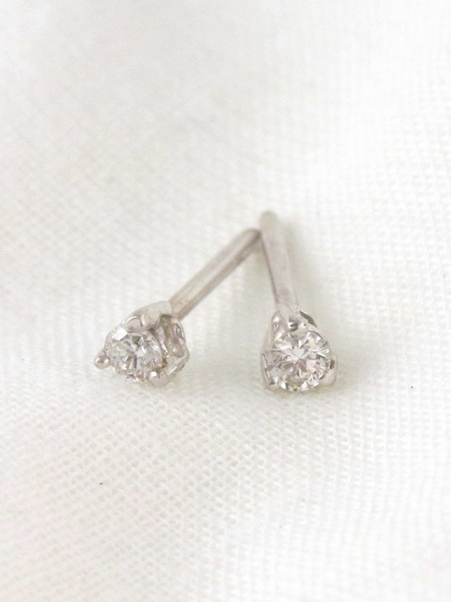 Stones & Gold Earrings | 0.10Ct Petite Diamond Stud Earrings