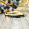 Stones & Gold Rings | 2.3Mm Black Diamond Wedding Band Solid Gold (14Ky) Stackable Women'S Engagement Ring